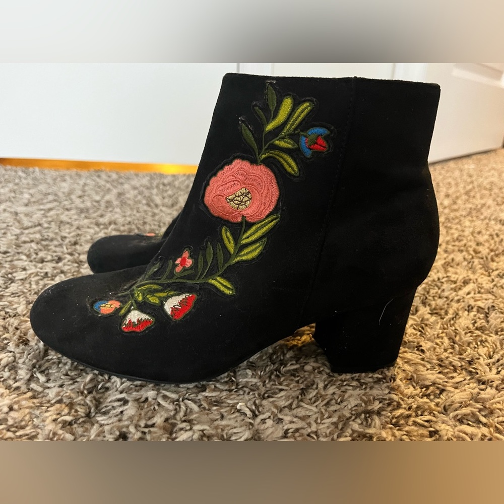 Embroidered Ankle Boots